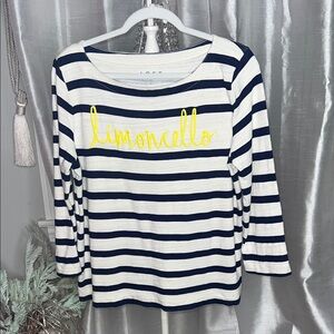 Striped Navy and White Top embroidered “Lemoncello”